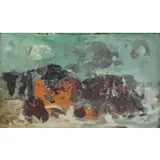 Henry Botkin, Abstract Composition, Oil on Board