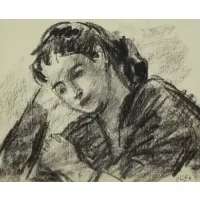 Robert Philipp, Portrait of a Woman, Charcoal