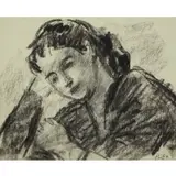 Robert Philipp, Portrait of a Woman, Charcoal