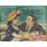 Robert Phillip, Bar Scene, Oil on Canvas