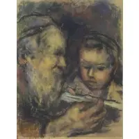 Bernard Gussow, Teacher and Student, Pastel