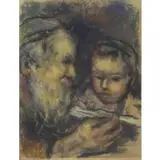 Bernard Gussow, Teacher and Student, Pastel