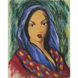 Víctor Manuel García Valdés, Portrait of a Woman, Gouache
