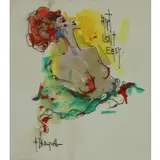 Hip Ain't Easy by Alvin Hollingsworth, Mixed media on paper, sold Nov 2019