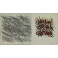 Power Boothe, Heavy and Soft Rain, Grouping of Two Works on Paper