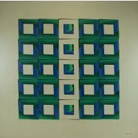 Geometric Composition by Zigi Ben-Haim, Oil on Canvas, sold Nov 2019