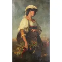 Rudolf Wilhelm Auguste Lehmann, Portrait of a Woman, Oil on Canvas