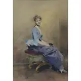 Gustave Jean Jacquet, Portrait of a Woman, Watercolor