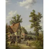 Georgina Lara, Village Landscape, Oil on Canvas