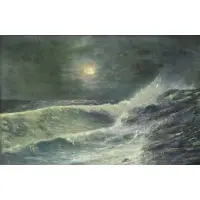 Seascape by Alexander Dzigurski, Oil on Canvas, sold Oct 2019