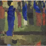 Irving Marantz, Figures in Procession, Oil on Board