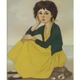 Philippe Henri Noyer, Portrait of a Girl, Oil on Canvas