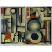 Robert Isaacson, Abstract Compositions, Pair of Oils on Canvas