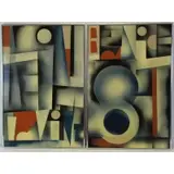 Robert Isaacson, Abstract Compositions, Pair of Oils on Canvas