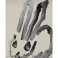 Rabbit by Hunt Slonem, Oil on Board, sold Oct 2019