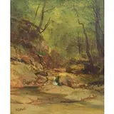 Homer Dodge Martin, Adirondack Landscape, Oil on Canvas