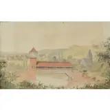 Stanford White, The Covered Bridge, Watercolor