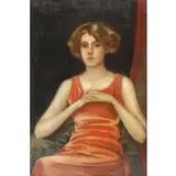 Walter Cox, Portrait of a Young Girl, Oil on Canvas