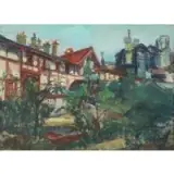 Arbit Blatas, Urban Scene, Oil on Canvas