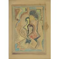 Albert Gleizes, Cubist Composition, Watercolor and Pencil