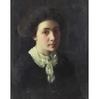 Dimitri Romanovski, Portrait of a Woman, Oil on Canvas Laid to Masonite
