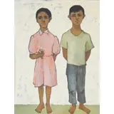 Keith Ingermann, Peasant Children, 1958, Oil on Board