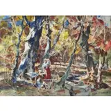 Landscape by John Edward Costigan, Watercolor, sold Sep 2019