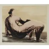 Henry Moore, Reclining Woman II, Color Lithograph