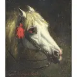 Willem Johan Boogaard, Tete de Cheval, Oil on Panel