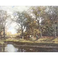 Arnold Marc Gorter, Landscape, Oil on Canvas