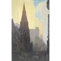 C. Yarnall Abbott, View of St. Mark's Church and Locust Street, Philadelphia, Oil On Canvas