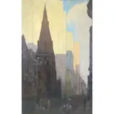 C. Yarnall Abbott, View of St. Mark's Church and Locust Street, Philadelphia, Oil On Canvas
