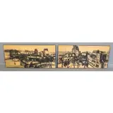 Arbit Blatas, Pair of Parisian Landscapes, Ink and Wash on Carton