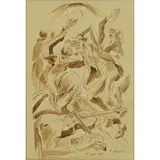 The Square Dance by Thomas Hart Benton, Ink and Wash on Paper, sold Sep 2019