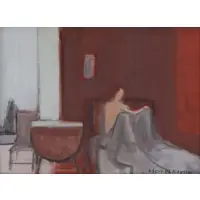 Joseph De Martini, Nude in Bed, Oil on Masonite