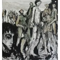 Gino Hollander, Untitled, Large Signed And Dated Oil On Canvas