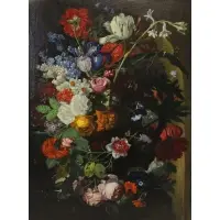 Jan Van Doust, Floral Still Life, Oil on Canvas