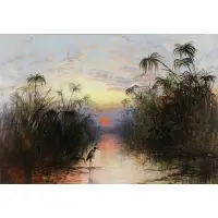 Sydney Herbert, Bed of the Anapus and Papyrus Reeds, Syracuse, 1874, Oil on Canvas