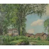 Julian Joseph, Country House Landscape, Oil on Canvas