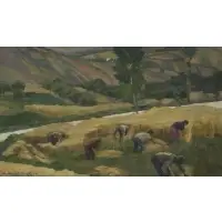 C. de Arcangelis, Landscape, Oil on Board