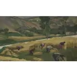 C. de Arcangelis, Landscape, Oil on Board