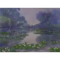 Edith Montlack, Water Lilies, Oil on Canvas