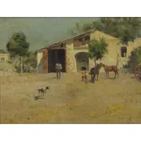 Landscape by Adolfo Carlo Barone, Oil on Board, sold Jun 2019