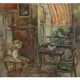Philippe Le Molt, Interior Scene, Oil on Canvas
