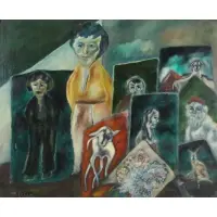 Abraham Levin, Surrealist Scene, Oil on Canvas