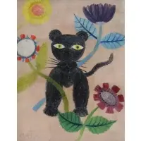 Henri Maik, Panther, Oil on Canvas