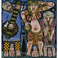 Rex Clawson, Musicians, Oil on Masonite