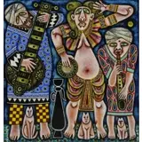 Rex Clawson, Musicians, Oil on Masonite