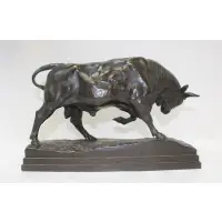 Antoine-Louis Barye, Untitled, Bronze Sculpture of a Bull