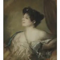 Franz von Lenbach, Portrait of a Lady, Gouache